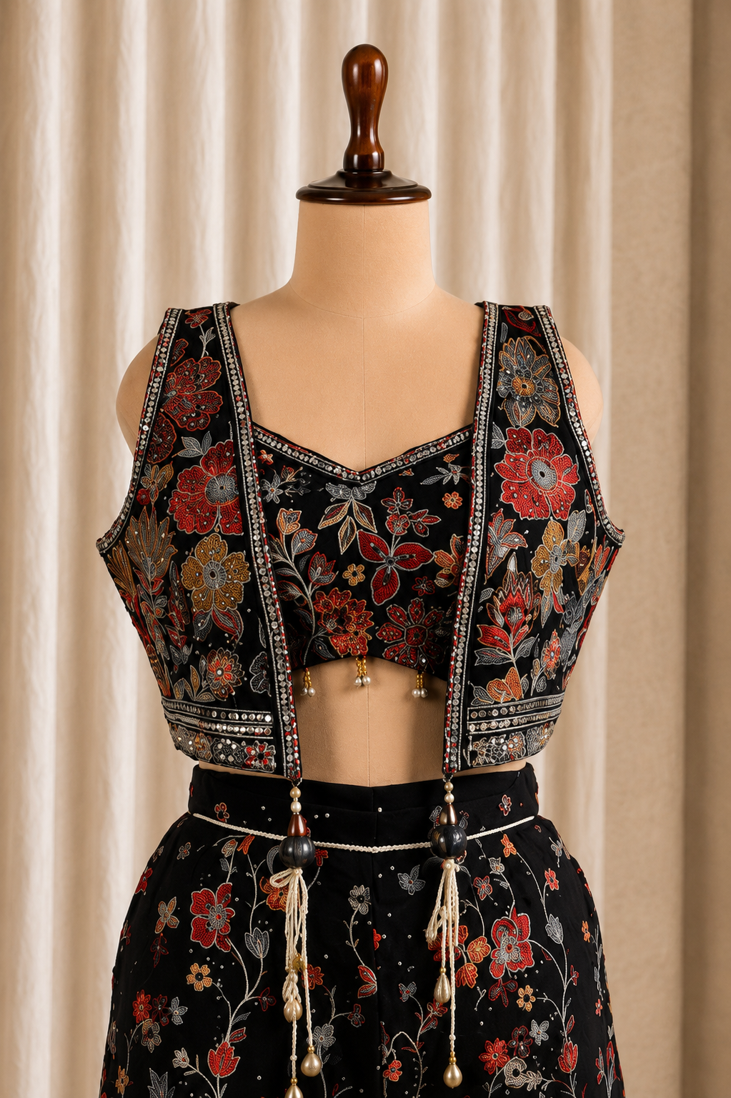 Beautiful palazzo Choli Suit With Short Jacket On georgette