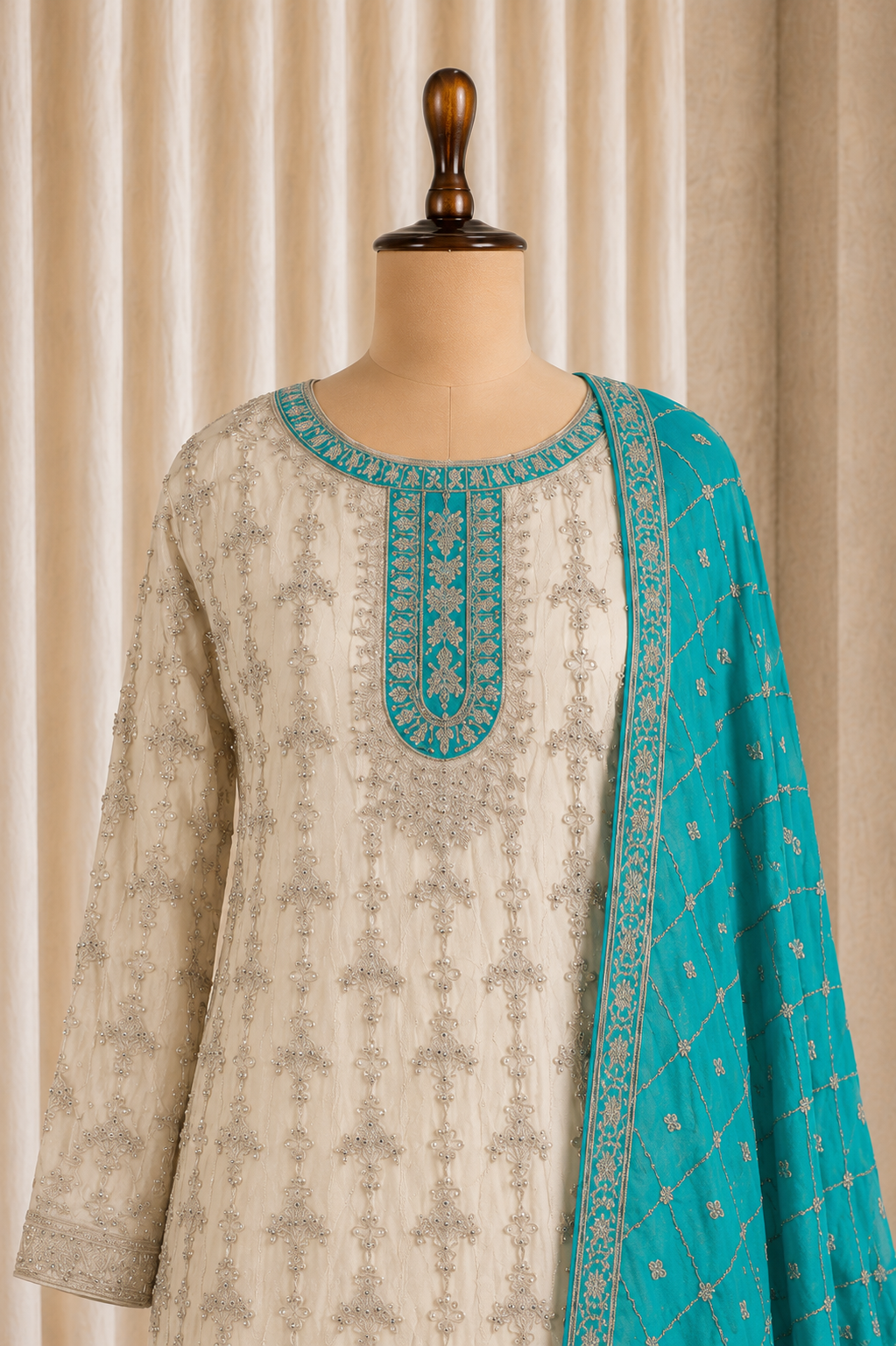 Simple White-Rama Straight Cut kurti Styled Straight Pants Suit