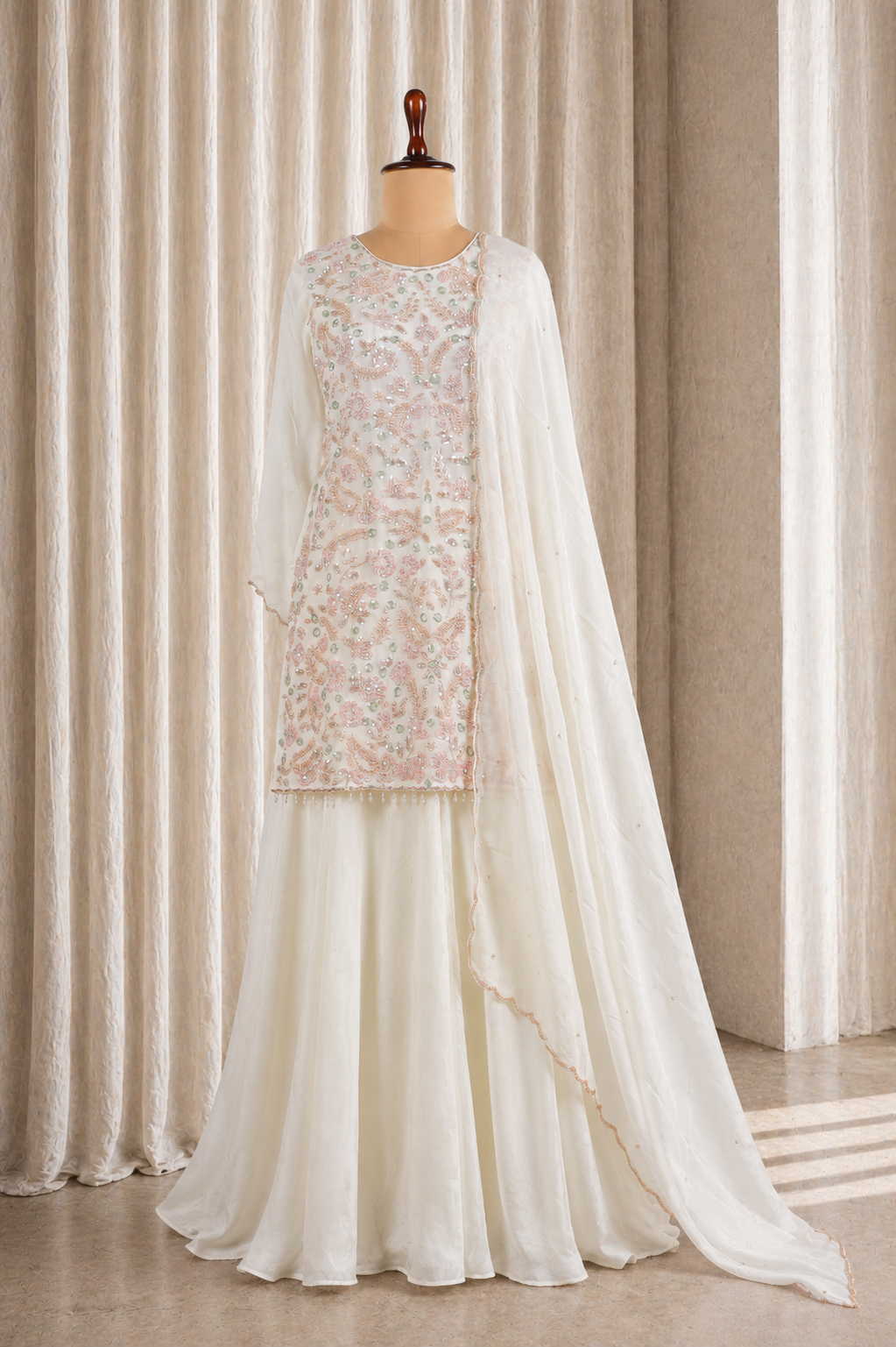 Gorgeousness Crepe Silk Fabric And Diamond Work Palazzo Suits
