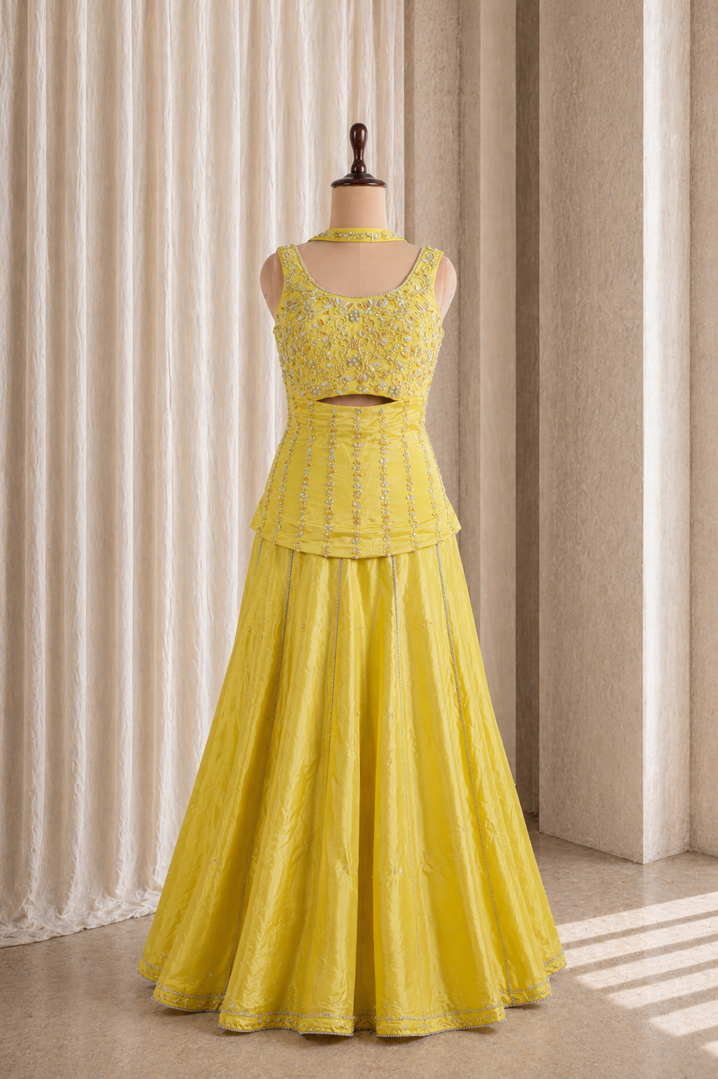 Fancy Yellow Palazzo Pamts With indo-Western Top