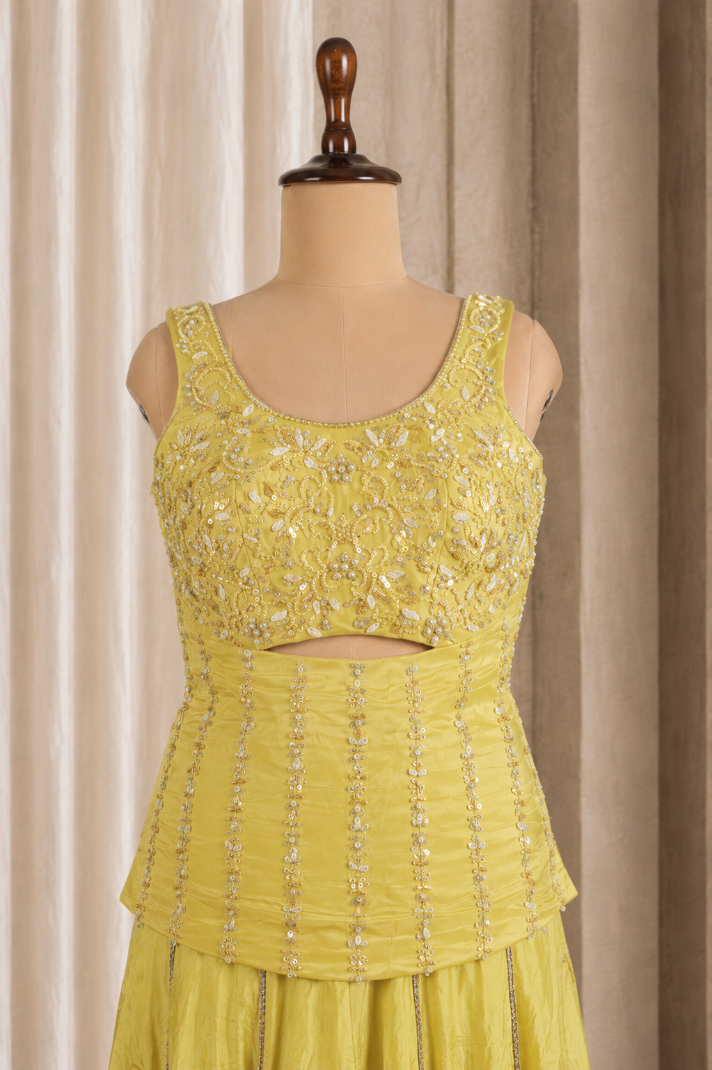 Fancy Yellow Palazzo Pamts With indo-Western Top