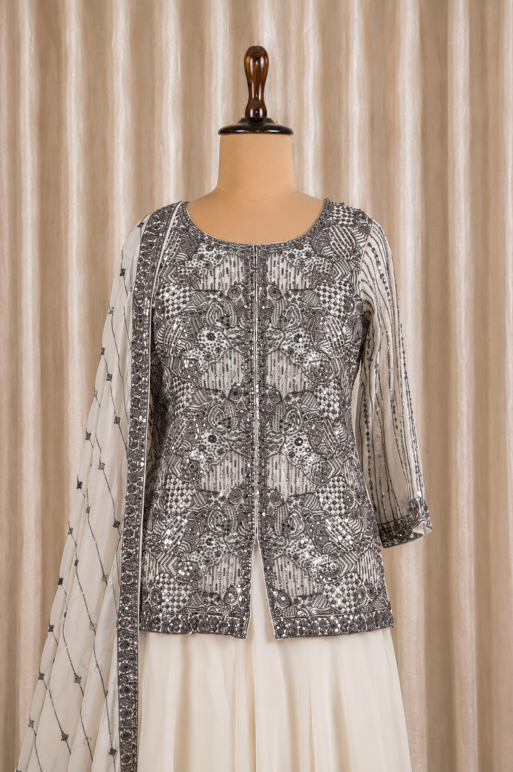Lovely Sequins embroidery Work N Off White Suits