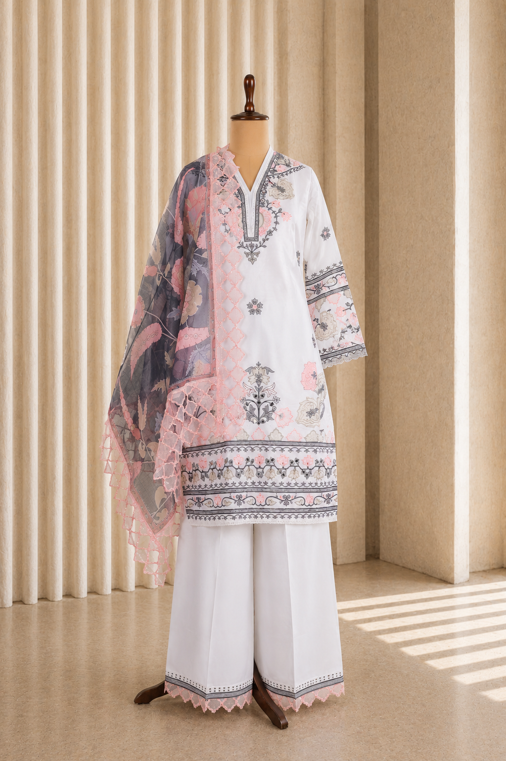 Formal Off white Color With Thread Work Suits