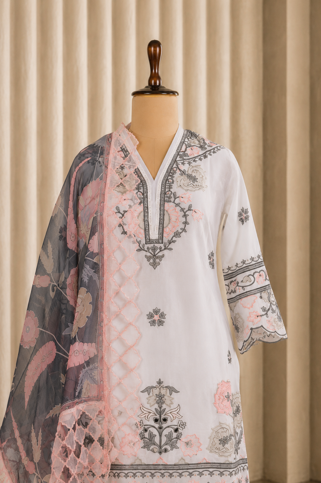 Formal Off white Color With Thread Work Suits