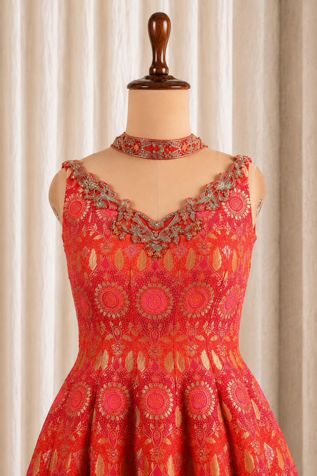 Classy Red Color Viscose Fabric With Zari Work Style Palazzo Suits