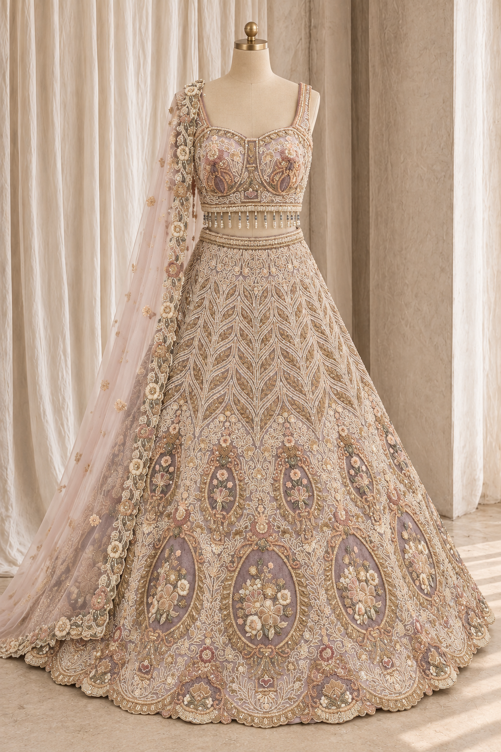 Trendy Soft Net Fabric and Mauve Pink Color With Moti Work Lehenga Choli