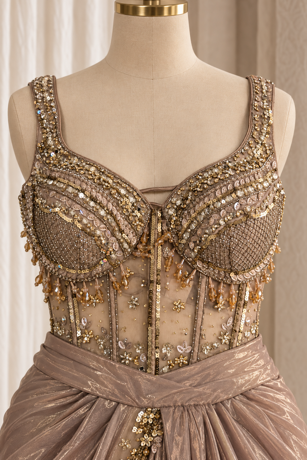 Pretty Lycra Fabric and Mauve Color With Diamond Work Corset Blouse Ready Choli Saree