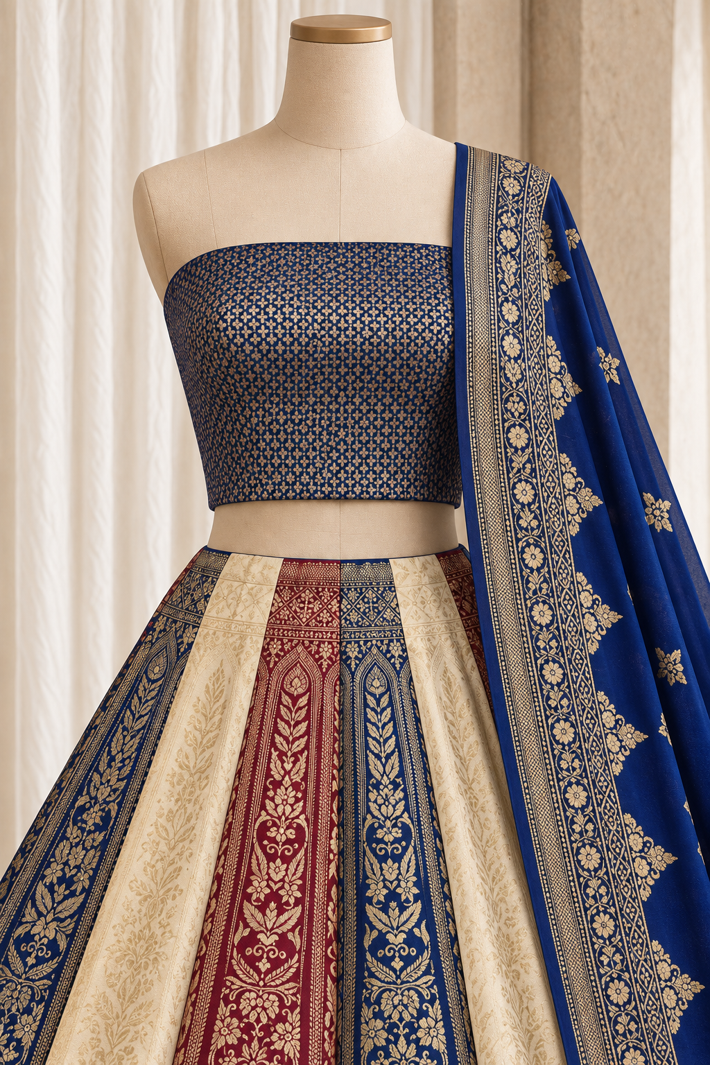 Combination Banarasi Silk Fabric and Melty Color With Weaving Print Work Lehenga Choli