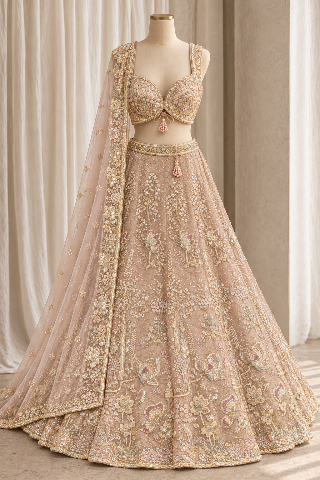 Incredible Soft Net Fabric and Pink Color With Sequins Work Lehenga Choli