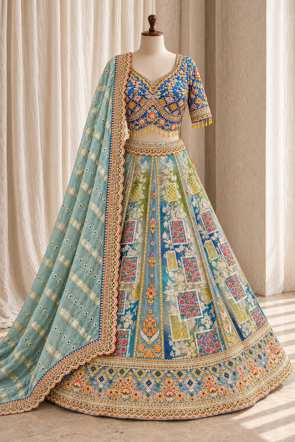 Luscious Banarasi Silk Fabric and Morpich Color With Weaving Work Lehenga Choli