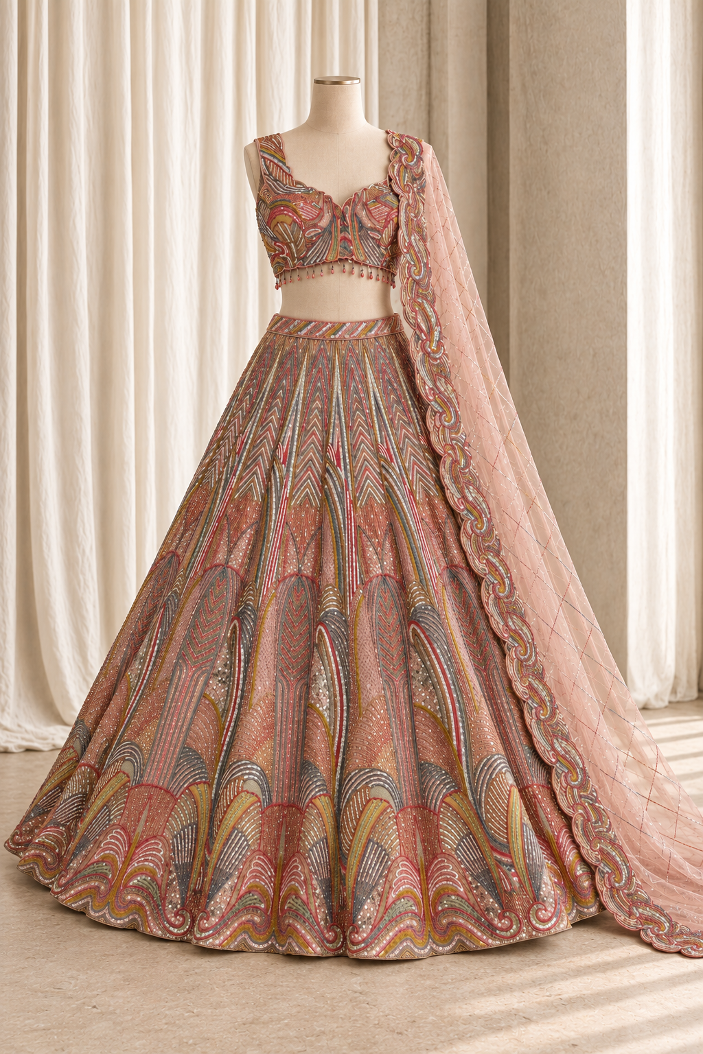 Cute handsome Soft Net Fabric and Navy Blue Color With Sequins Work With Lehenga Choli
