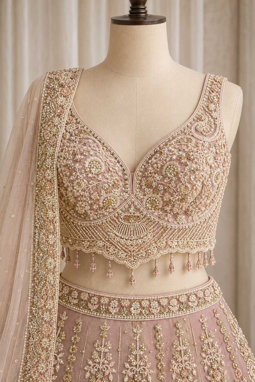 Charming Sequins Work and Soft Net Fabric Mauve Pink Color Lehenga Choli (Copy)