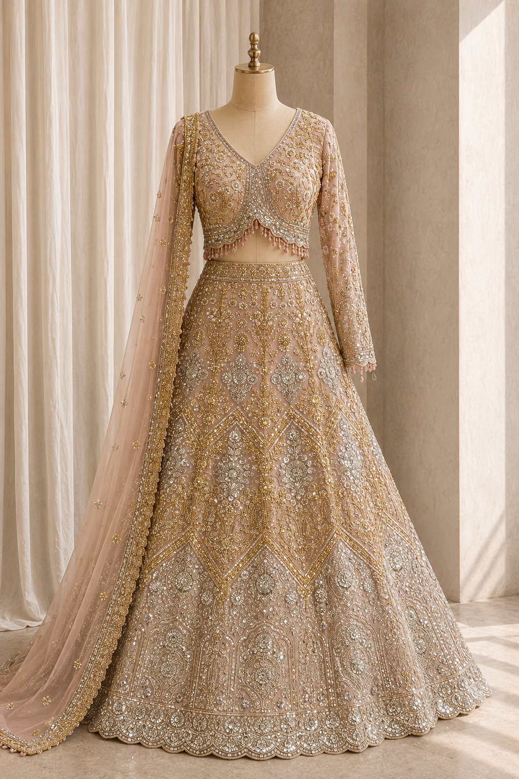 Stunning Cutdana Stone Work and Soft Net Fabric Mauve Pink Color Lehenga Choli