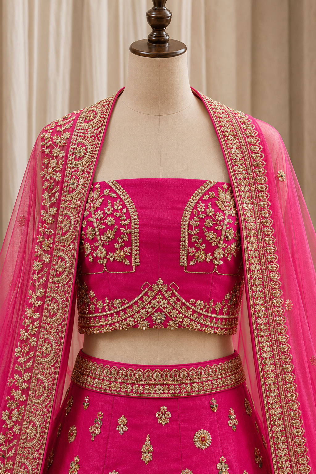 Lovely Art Silk Fabric and Rani Color With Diamond Work Lehenga Choli