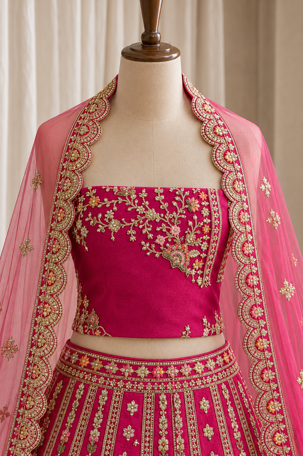 Charming Art Silk Fabric and Rani Color With Kasab Work Lehenga Choli