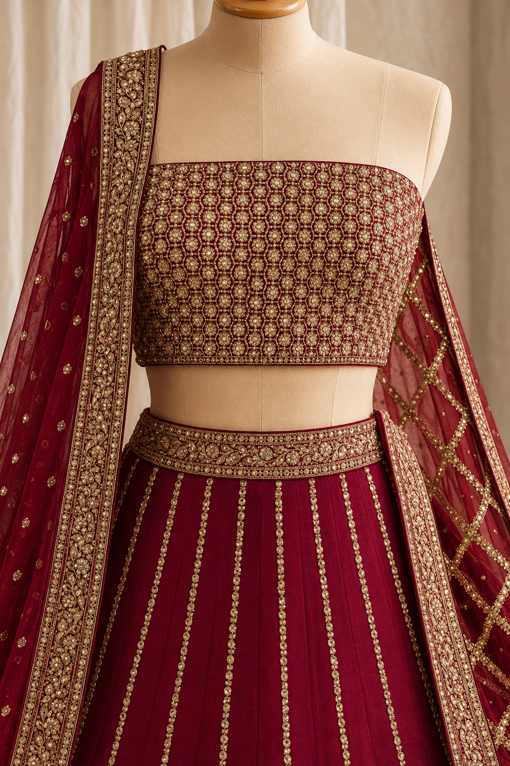 Personable Art Silk Fabric and Maroon Color With Diamond Work Lehenga Choli