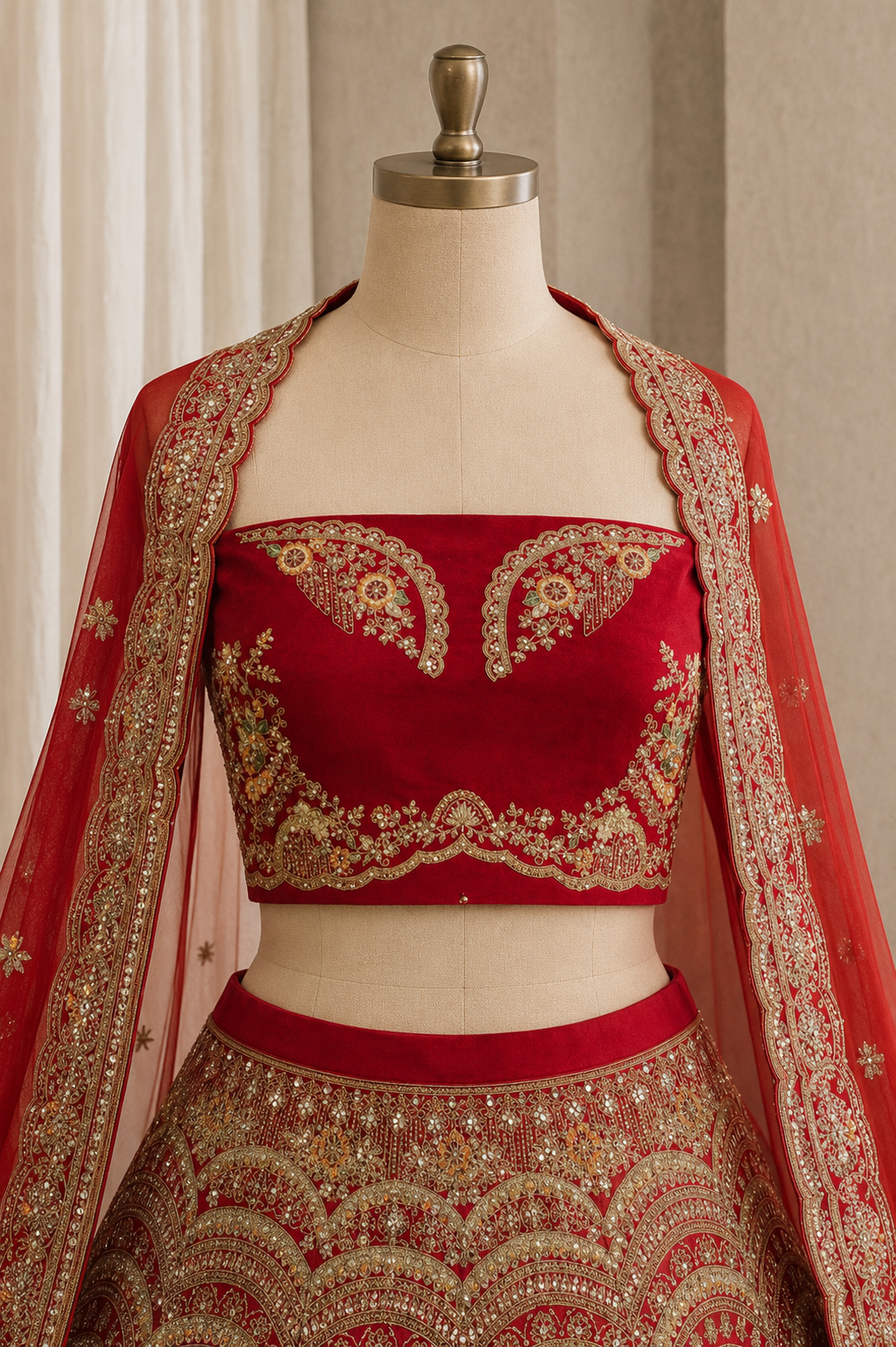 Delightful Art Silk Fabric and Cherry Red Color With Zari Work Lehenga Choli