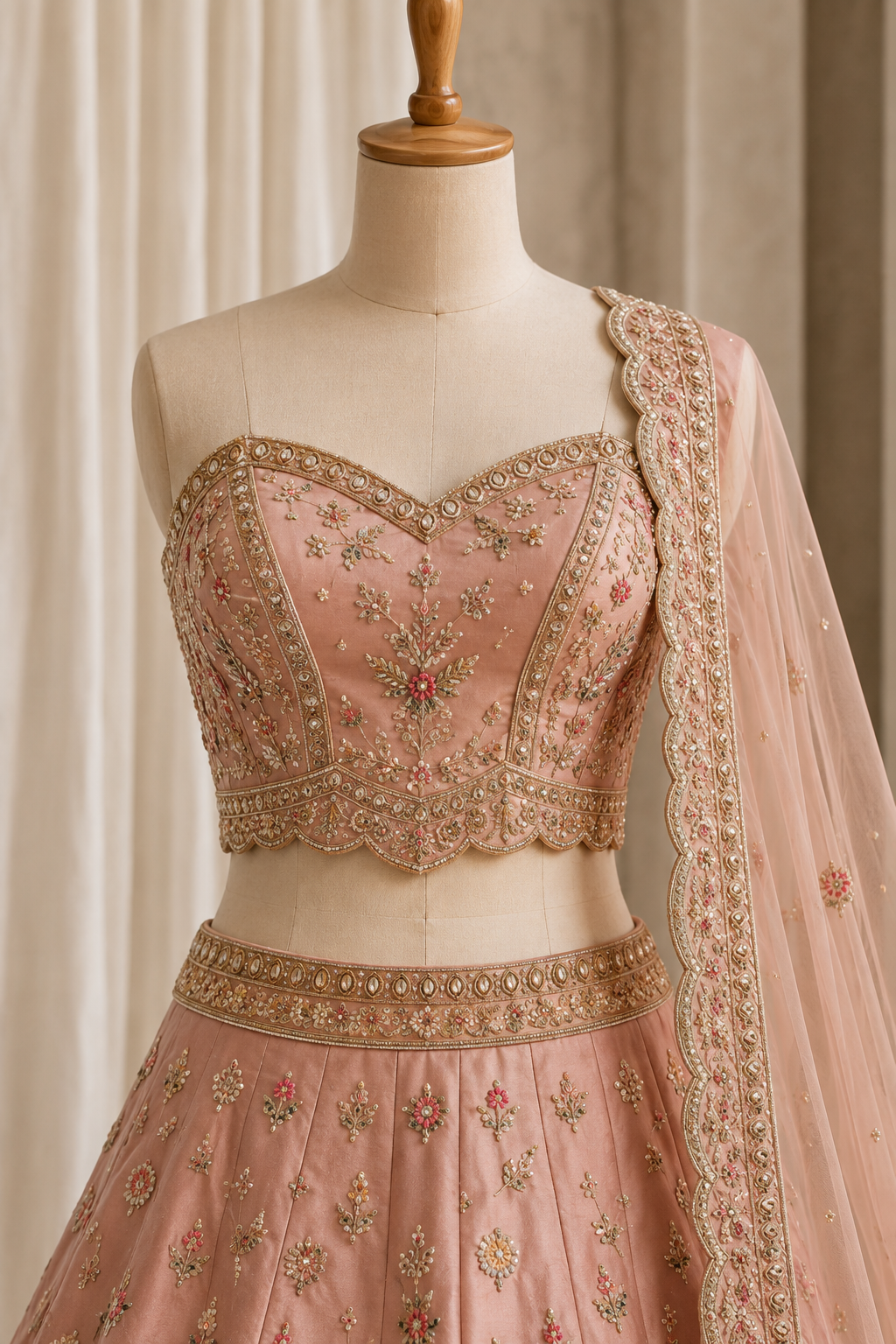 Fantastic Dupion Silk Fabric and Mauve Pink Color With Cut dana Work Lehenga Choli
