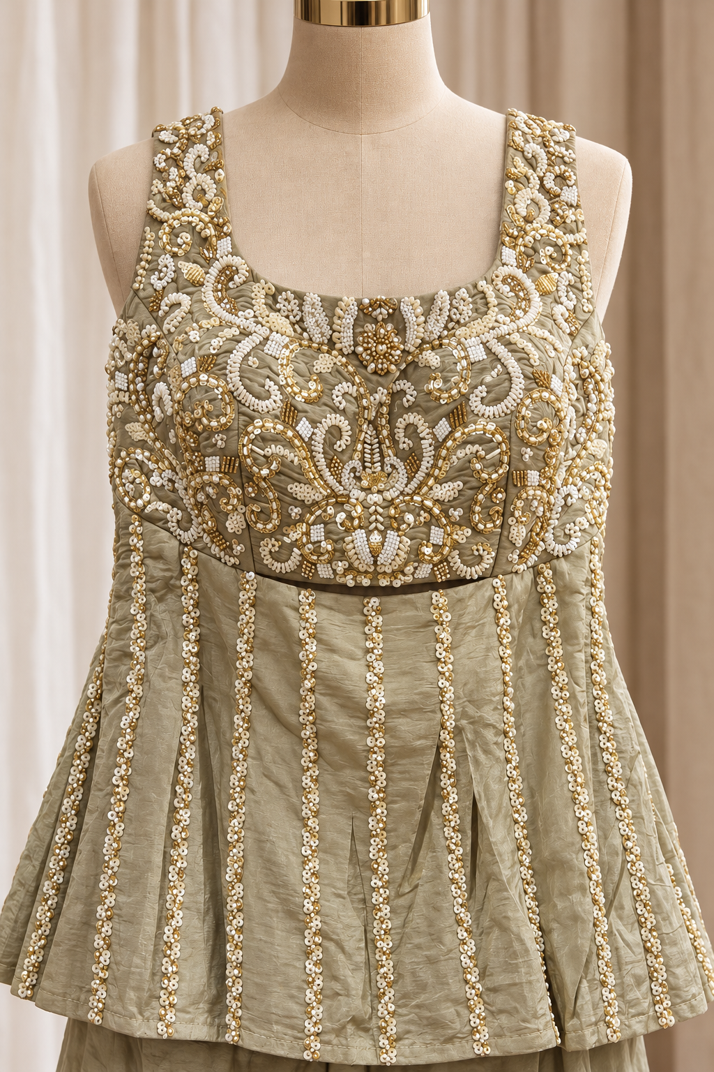 Gorgeousness Crepe Silk Fabric and Grey Color With Cutdana Work With Palazzo Suits