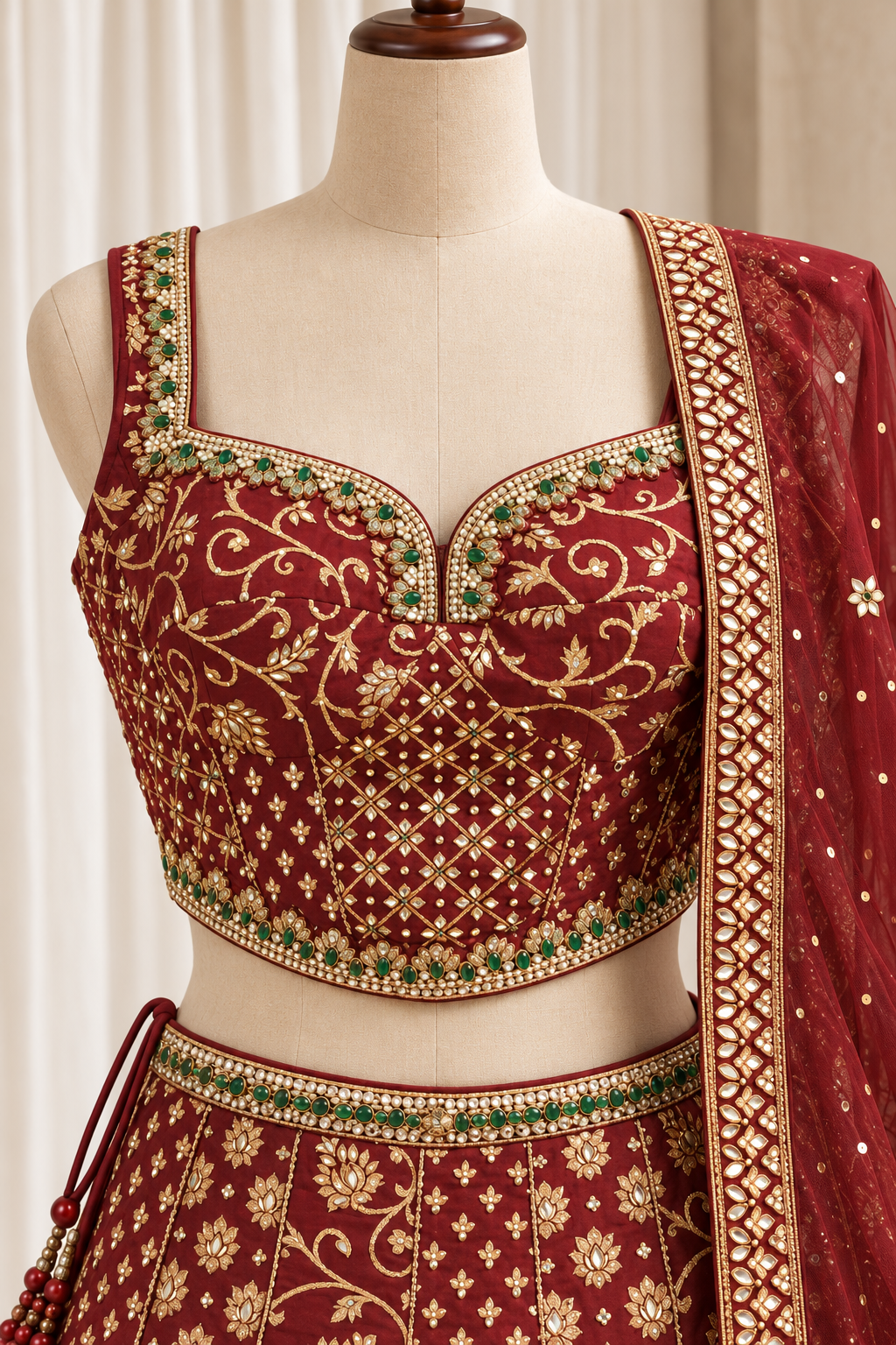 Stunning Banarasi Brocade Silk Fabric and Maroon Color With Weaving Print Work With Lehenga Choli