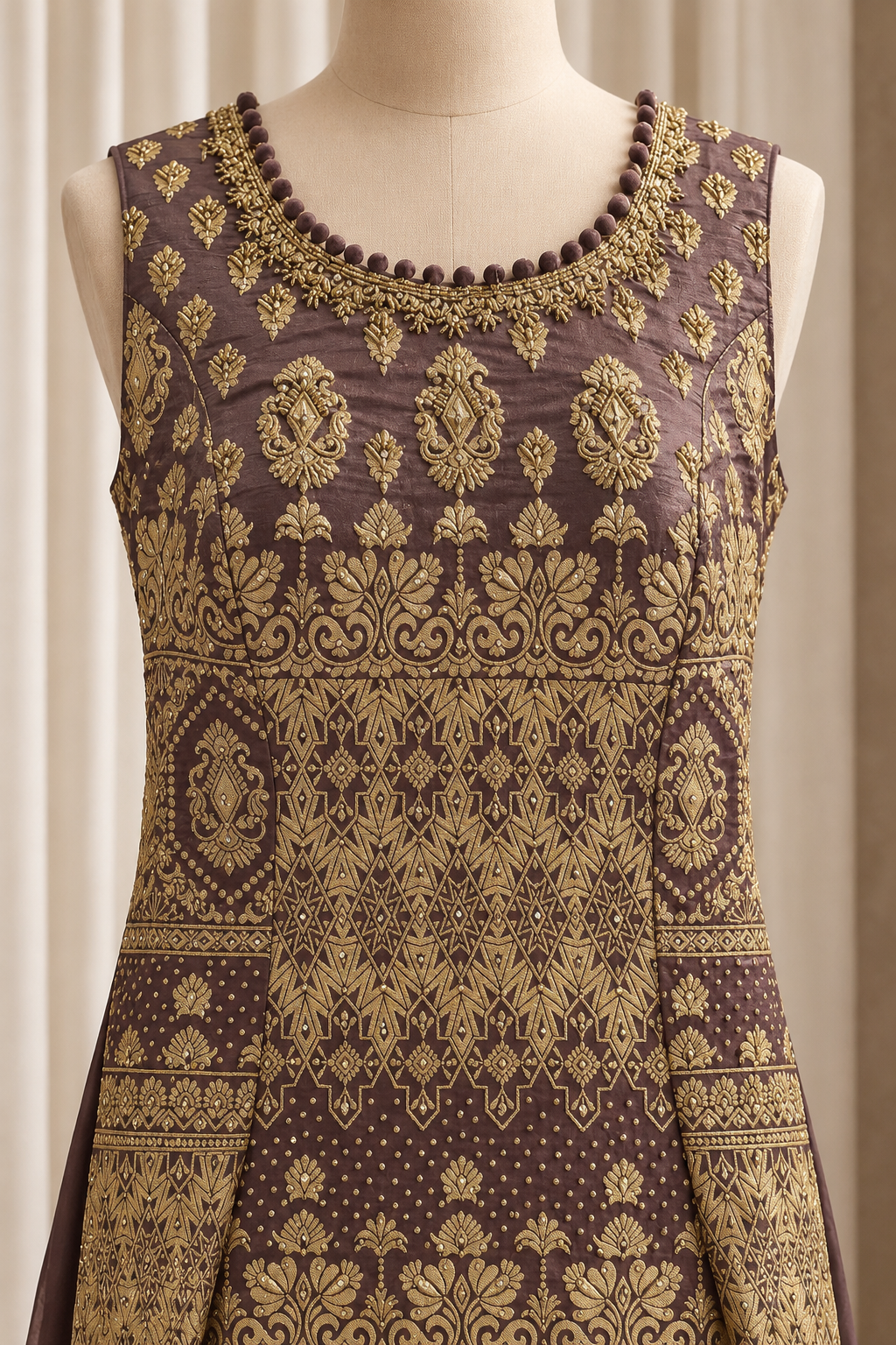 Conundrum Banarasi Brocade Fabric and Dusty Pink Color With Weaving Print Work With Palazzo Suits