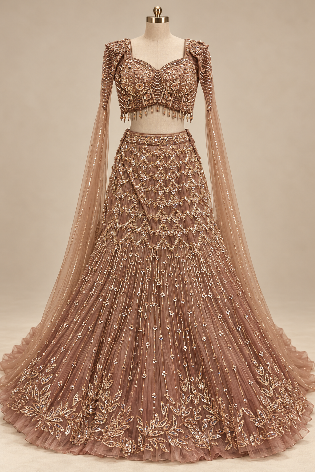 Radiant Soft Net Fabric and Mauve Pink Color With Sequins Work With Fishcut Lehenga Choli