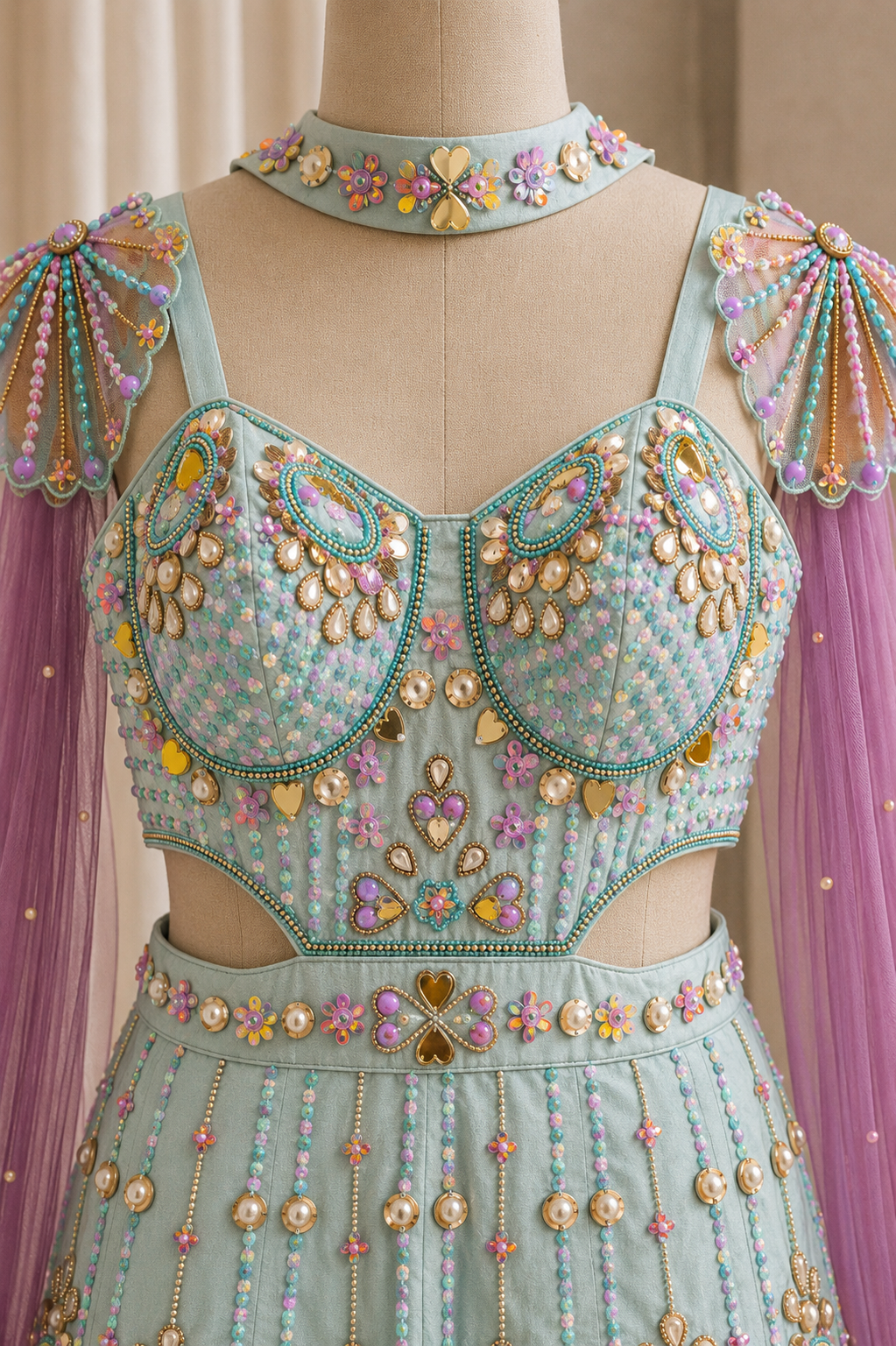 Delightful Sequins Work and Raw Silk Fabric Sky Blue Color Jamsut PDP Style Suits