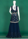 Pretty Faux Georgette Resham Coating Indo Western - 3