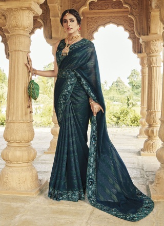 Aesthetic Fancy Fabric Embroidered Classic Saree