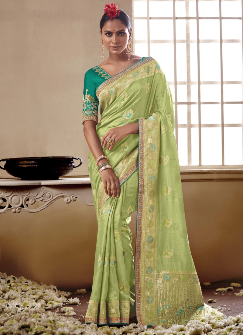 Alluring Green Silk Classic Saree