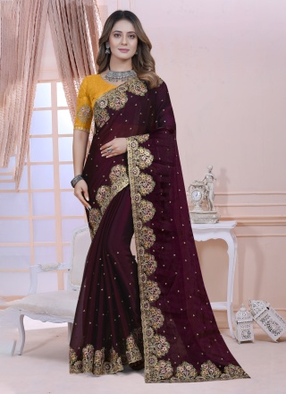 Angelic Satin Silk Engagement Classic Saree