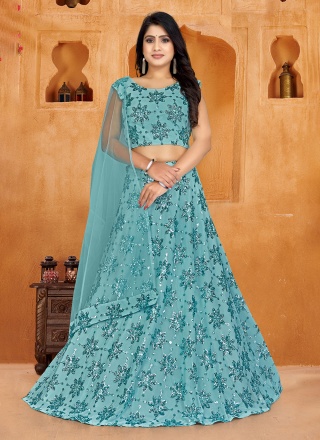 Aqua Blue Imported Designer Lehenga Choli