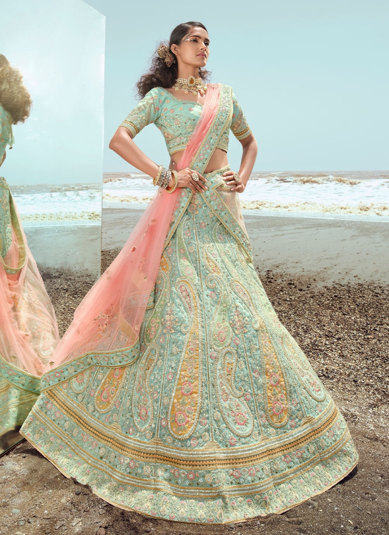 Arresting Thread Reception A Line Lehenga Choli