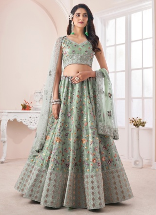 Art Silk Dori Work Green Designer Lehenga Choli