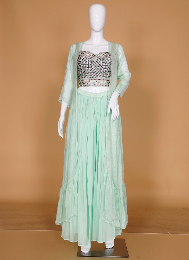 Art Silk Engagement Palazzo Designer Salwar Kameez