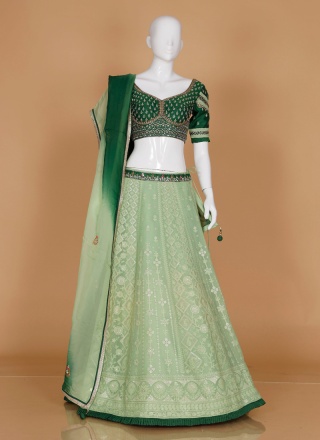 Art Silk Mehndi Designer Lehenga Choli