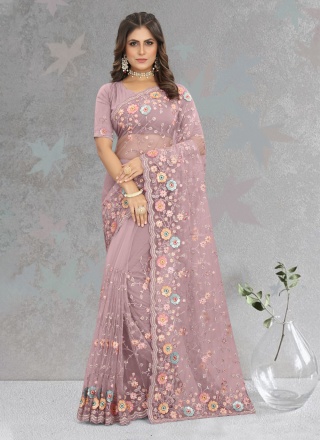 Aspiring Butta Pink Contemporary Style Saree