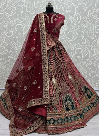 Attractive Maroon Designer Lehenga Choli