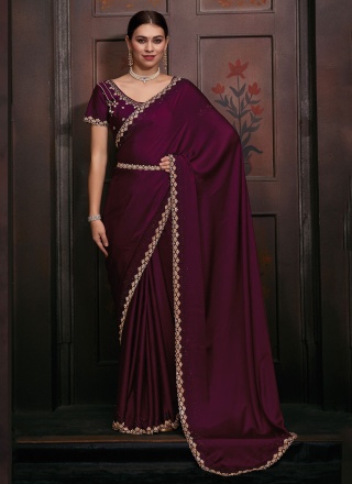 Auspicious Georgette Satin Contemporary Saree