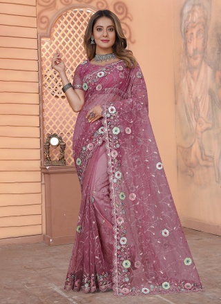 Awesome Magenta Designer Saree