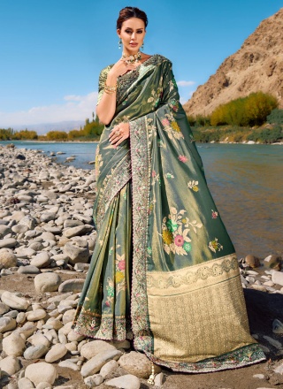 Banarasi Silk Classic Saree in Green