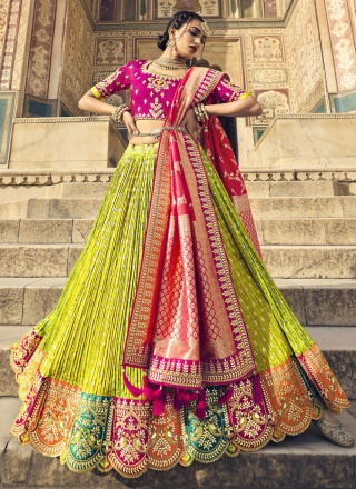 Banarasi Silk Green Designer Lehenga Choli