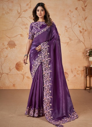 Banarasi Silk Purple Classic Saree