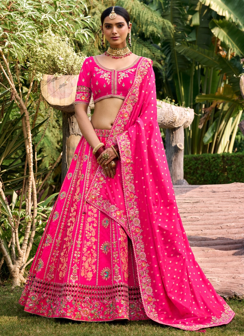 Banarasi Silk Trendy Lehenga Choli in Magenta