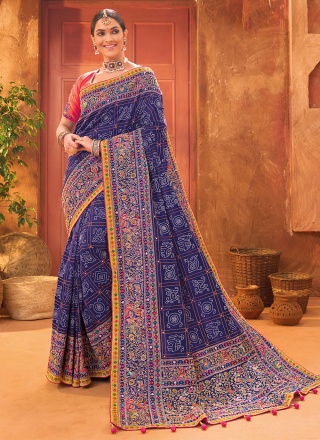 Banarasi Silk Trendy Saree in Blue