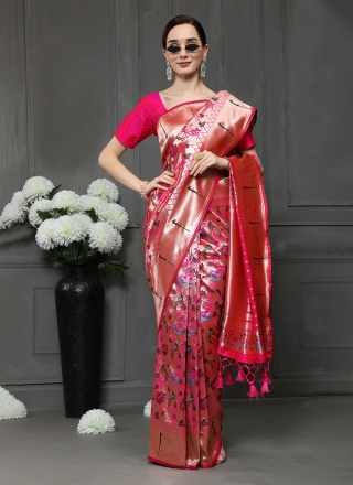 Banarasi Silk Trendy Saree in Pink