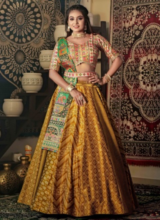 Baronial Satin Sangeet Readymade Lehenga Choli