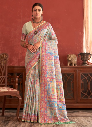 Beautiful Multi Colour Weaving Contemporary Saree