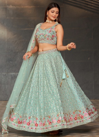 Best Thread Work Sangeet A Line Lehenga Choli