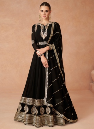 Black Festival Georgette Gown 